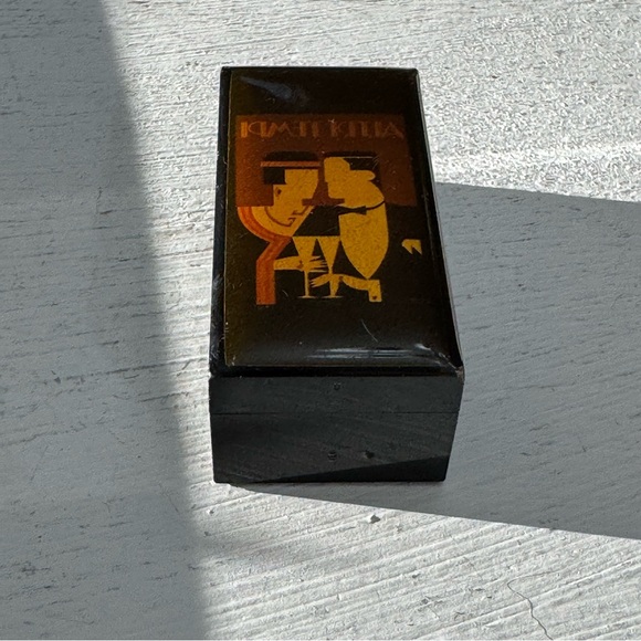 Vintage Match Safe Lacquered Box Art Deco Altri Tempi NYC Italian Restaurant - Picture 7 of 13